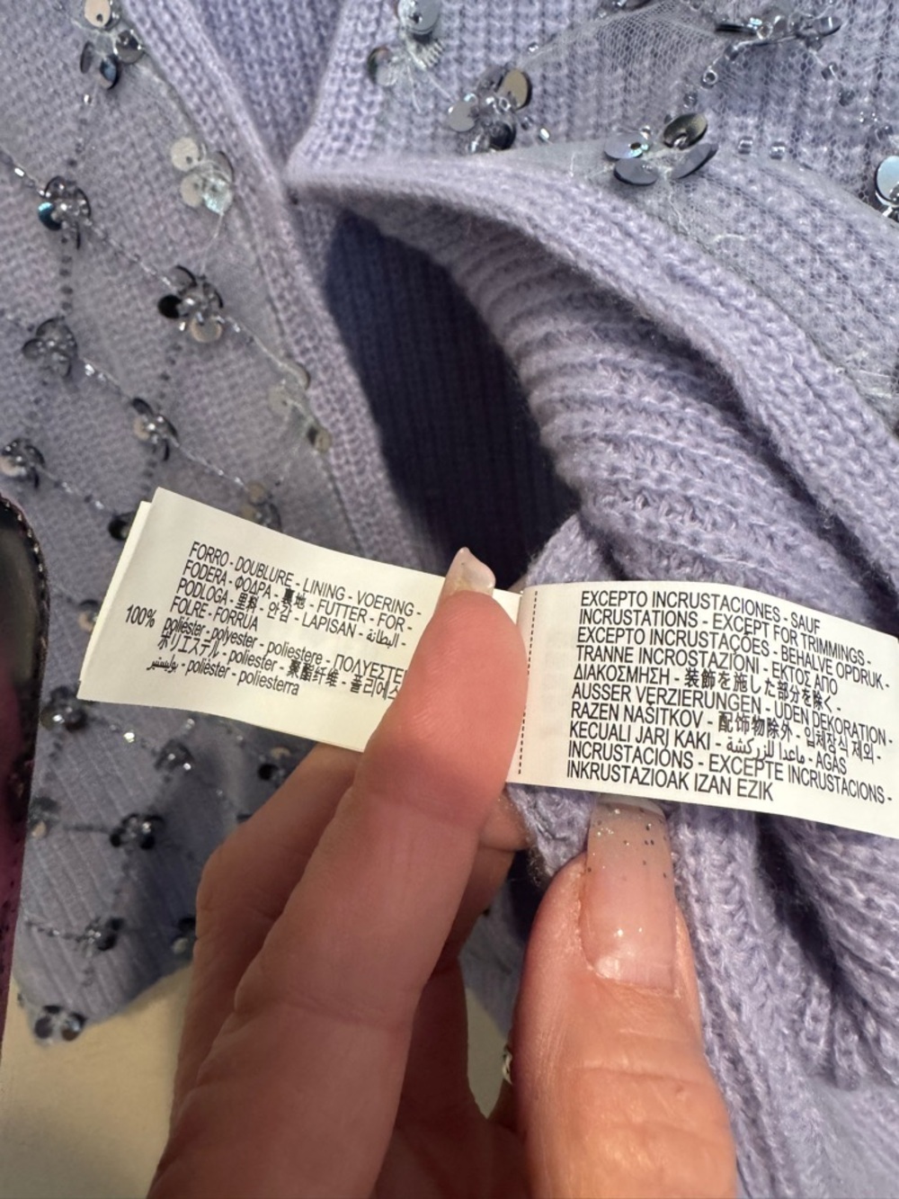 Zara Lavender Sequin Embellished Knit Vest Coachella Vibes, Festival Vibes - Picture 6 of 6